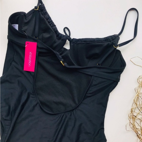 XL 12-14 *New* xhilaration Women’s one piece Black Swimsuit - Picture 3 of 3